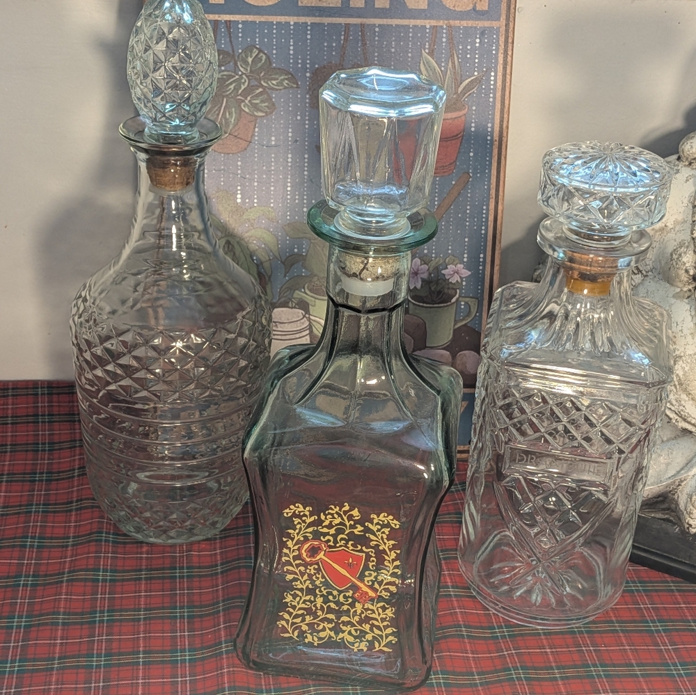 Vintage Glass Decanter Set
